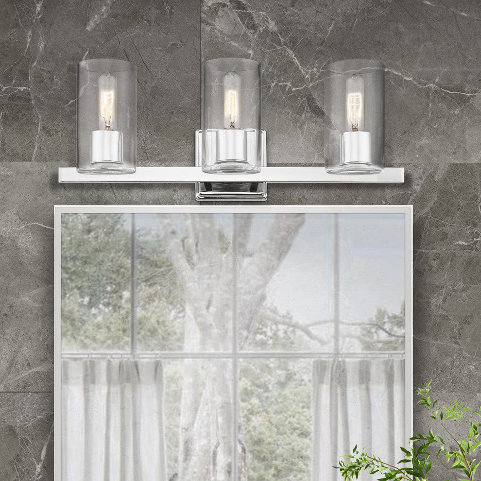 Clarion 3 Light Polished Chrome Vanity Sconce