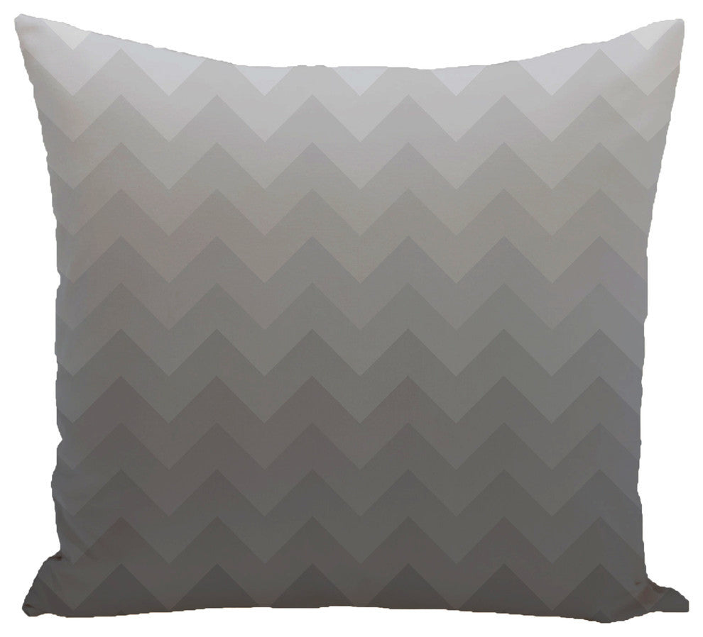 Depth Perception Stripes Print Pillow, Steel Gray, 18"x18"