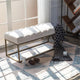 New Pacific Direct Darius 19.5" Fabric Bench in Beige/Brushed Gold