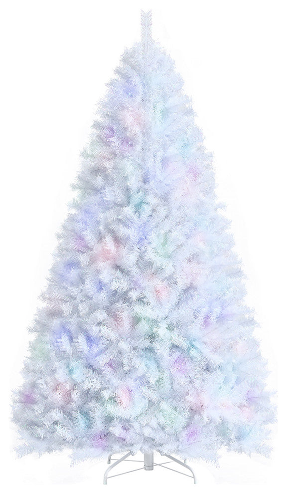 Costway 8ft White Iridescent Tinsel Artificial"‚Christmas Tree with Branch Tips