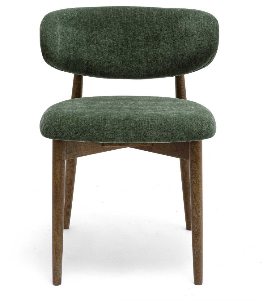 Zinea Performance Textured Velvet Dining Chair, Forest Green