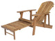 GDF Studio Katherine Outdoor Reclining Wood Adirondack Chairs, Set of 2, Natural