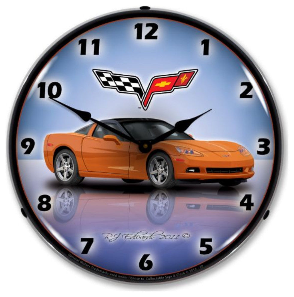 GMRE1112347 C6 Corvette Inferno Orange Clock