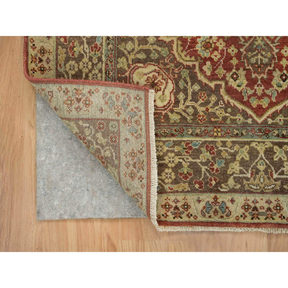Rust Red Antiqued Tabriz Haji Jalili Design Hand Knotted All Wool Rug 4'2"x6'1"