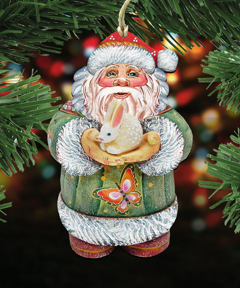 Bunny Santa Ornament