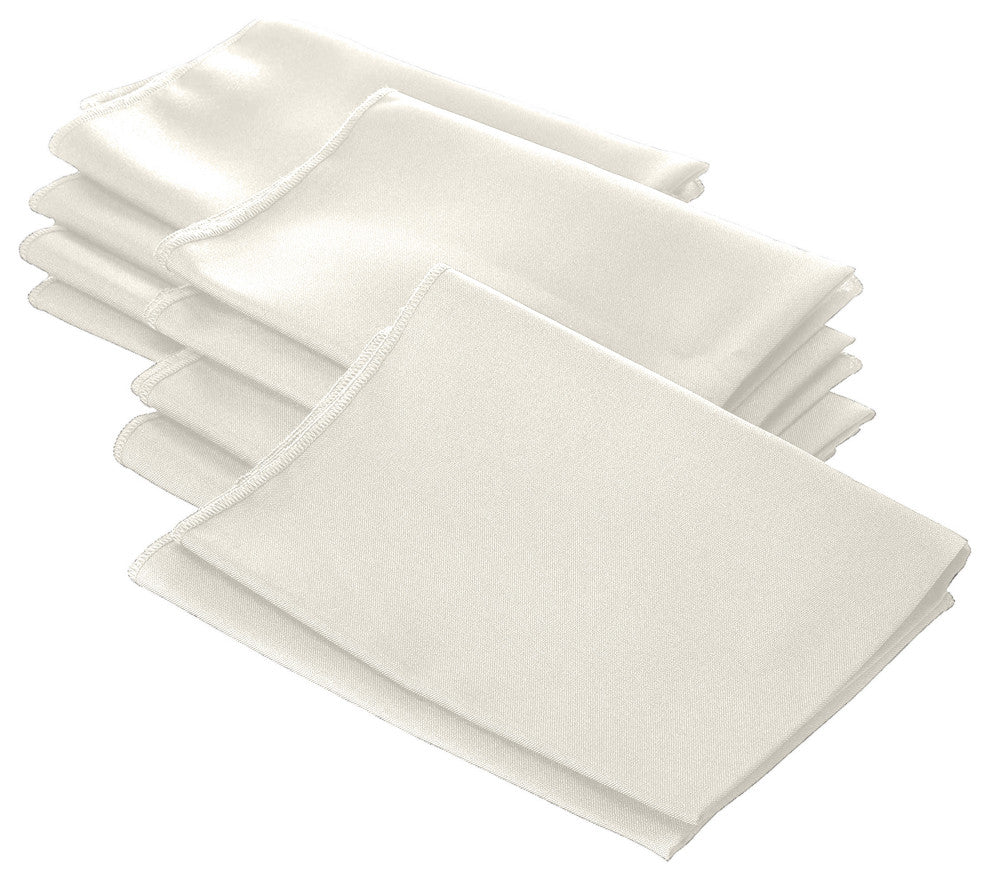LA Linen Polyester Poplin Napkin, 10 Pack, Ivory