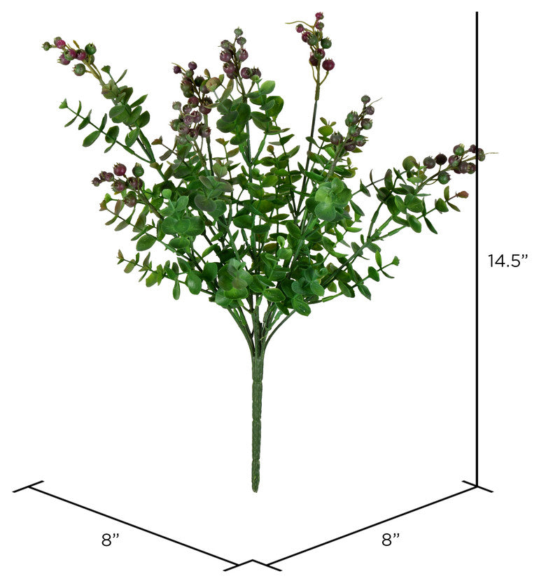 Vickerman Fi190566 14.5" Artificial Purple Money Leaf Bush Pack of 2
