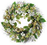 22" Dogwood, Berry Wreath Spring Greenery