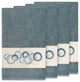 Linum Home Textiles Annabelle Embellished, Teal, Bath Towel, 4-Piece Set