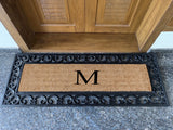 First Impression Hand Crafted Myla Monogrammed Large Entry Doormat, 18"x48", M