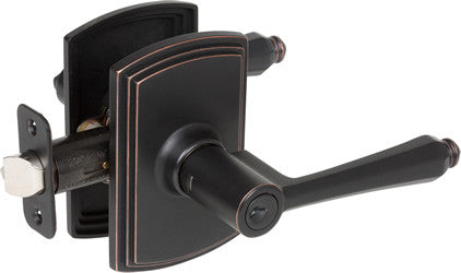 Delaney Hardware Florini Series Passage Lever Set, Edged Oil Rubbed Bronze