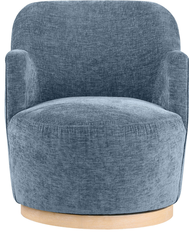 Clarita Swivel Accent Chair, Blue, Chenille Fabric