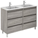 Unit 48" Sansa 3 DR Grey with double basin, Sandy Grey