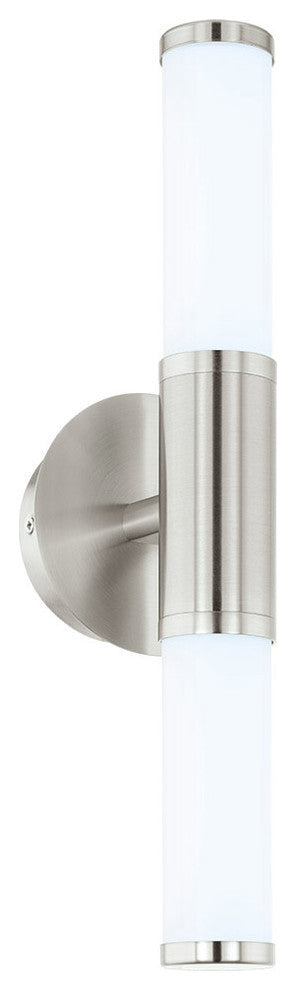 1x11W LED Vanity Wall Light, Satin Nickel Finish and Opal Glass
