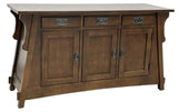 Arts and Crafts Mission Solid Oak Crofter Style Sideboard, Sofa Table, Walnut