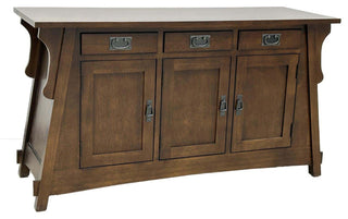 Arts and Crafts Mission Solid Oak Crofter Style Sideboard, Sofa Table, Walnut
