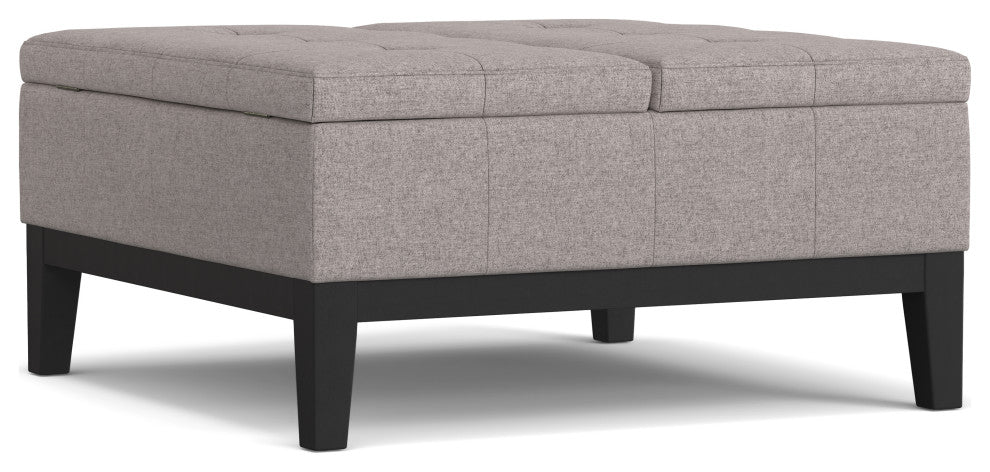 Dover Lift Top Coffee Table Storage Ottoman, Cloud Grey