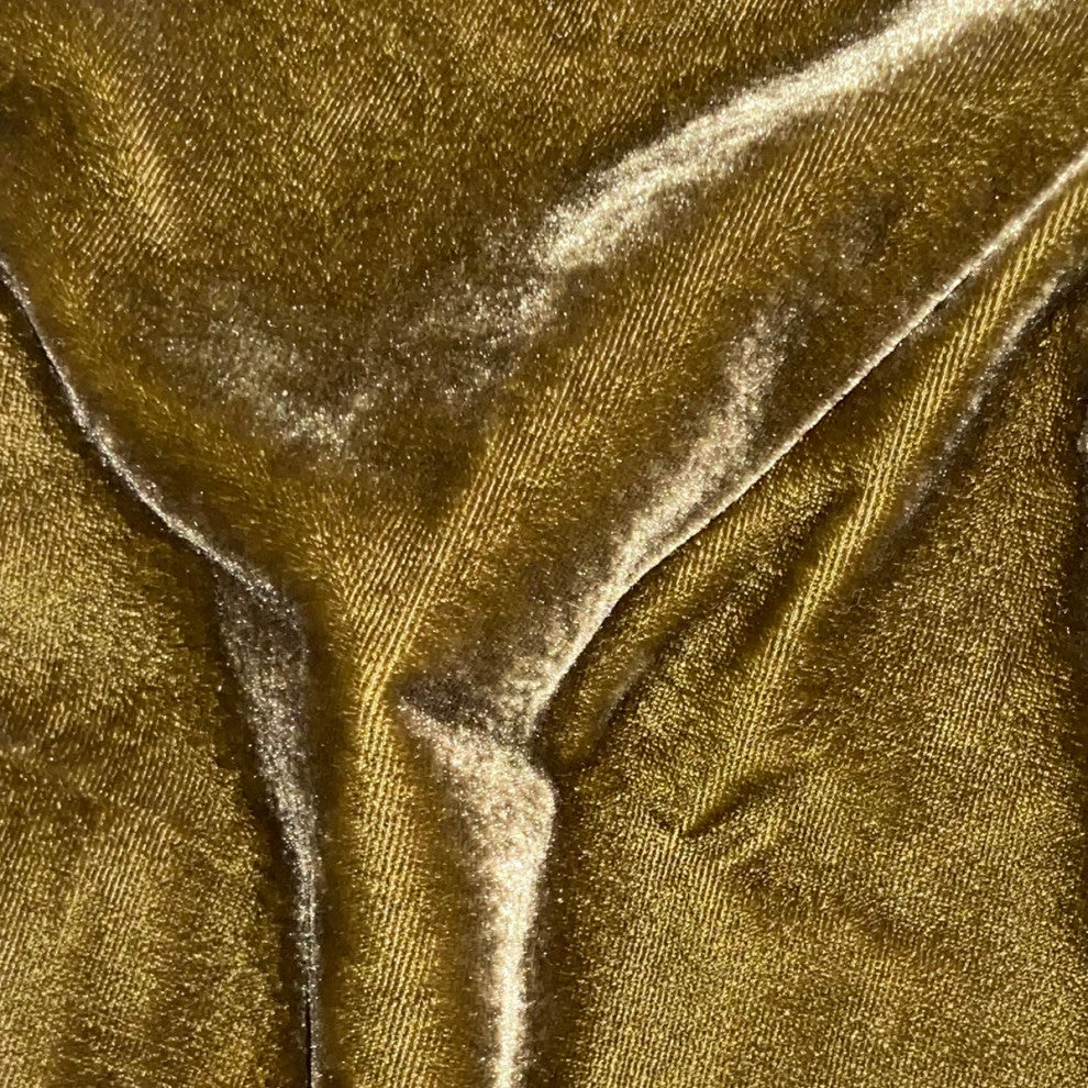 Stella Faux Silk Velvet Bedspread Set, 3PC, Green Ochre, Twin