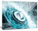Blue Fractal Flying Saucer, Large Floral Canvas Art Print, 60x40