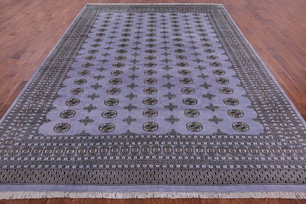 Hand Knotted Silky Bokhara Wool Rug 9' 2" X 11' 7" - Q13786