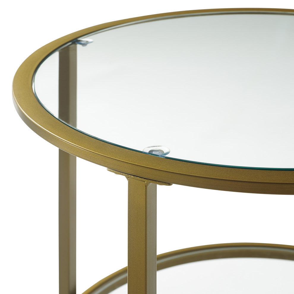 Aimee End Table, Soft Gold