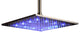 12" Oil Rubbed Bronze Square Color Changing LED Rain Shower Head, Solid Brass
