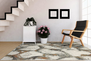 Eclipse Gray And Multicolor Area Rug, 3.11'x5.7'