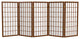 3' Tall Window Pane Shoji Screen, Walnut, 5 Panels