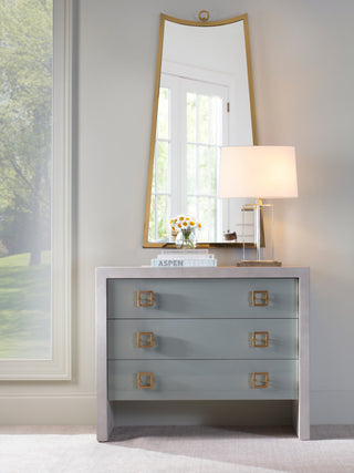 Lifestyle image showing the chest in a real room environment with decor; product visible.