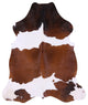 6' 11" X 5' 9" Brown and White Natural Cowhide Rug C2205