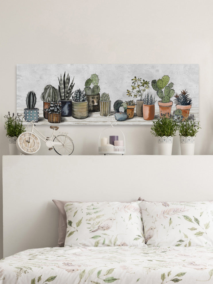 "Succulent Centerpiece" Painting Print on Wrapped Canvas