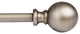 Utopia Alley Curtain Rod with Round Finials, 28-48", Satin Nickel