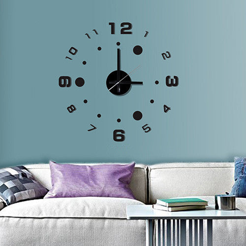 Modern Home Self Adhesive DIY 3D Wall Clock - Compass