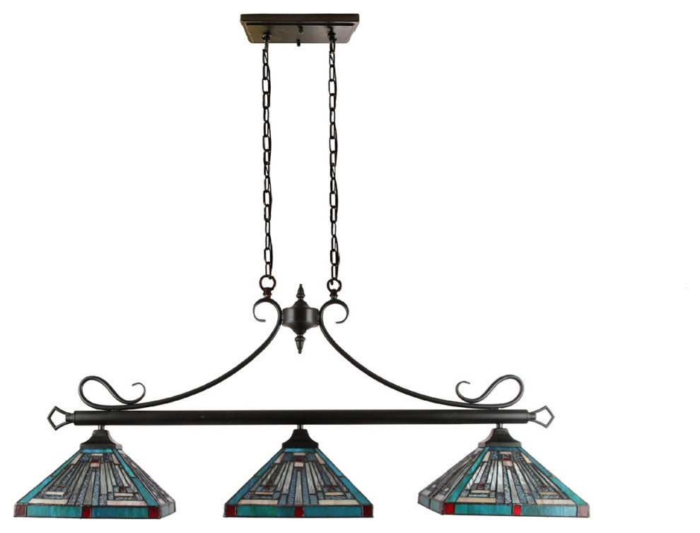 CHLOE Lighting CH3T359BM47-IL3 INNES Mission Bronze 3 Light Island Pendant