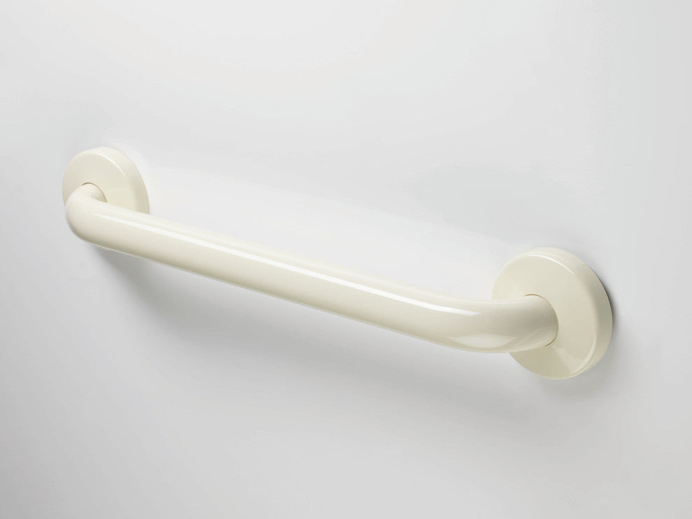 18 Inch Grab Bar With Safety Grip, Wall Mount Coated Grab Bar, Ivory
