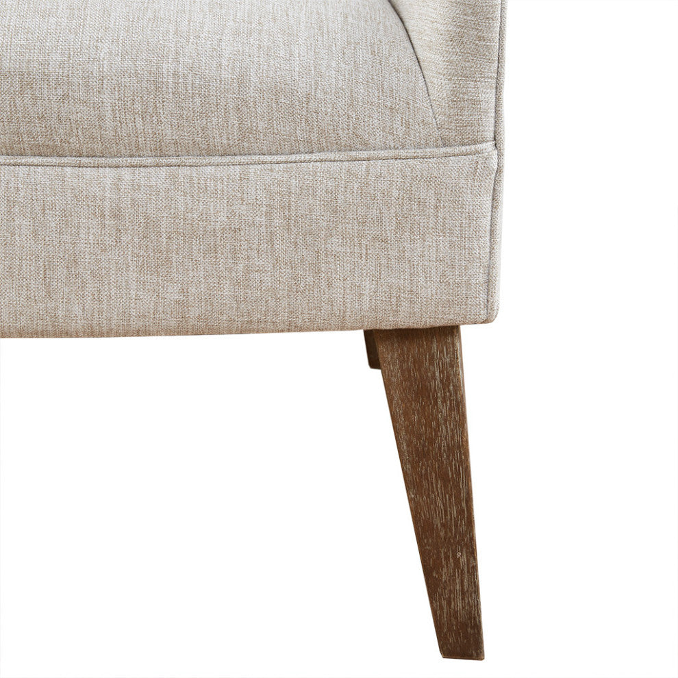 Madison Park Malabar Transitional Lounge Chair with Recessed Arms, Cream