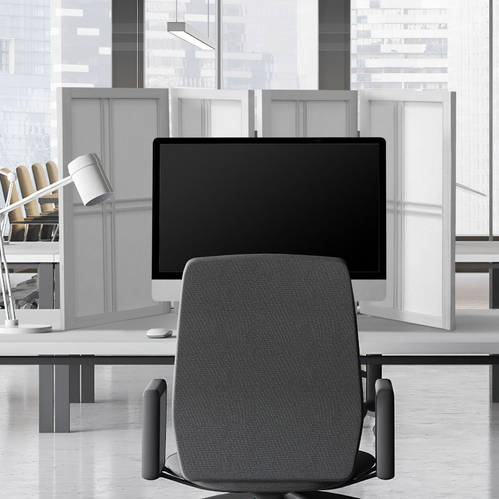 2' Tall Desktop Double Cross Shoji Screen, White, 4 Panels