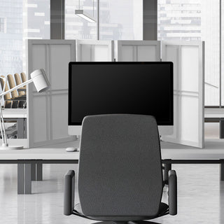 2' Tall Desktop Double Cross Shoji Screen, White, 4 Panels