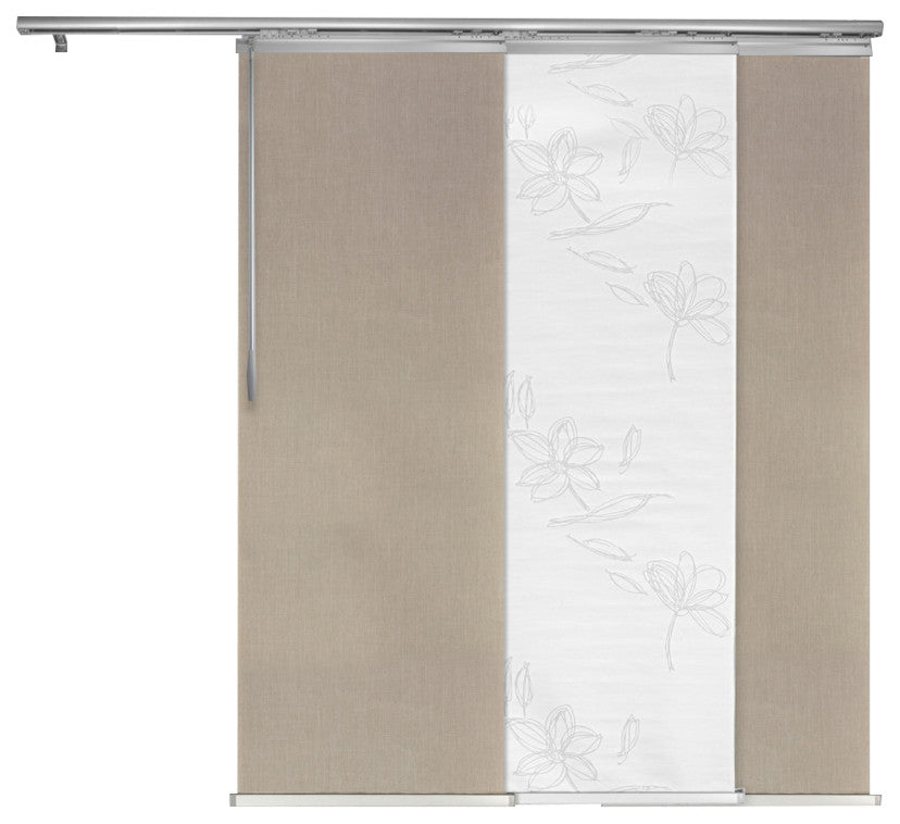 Flourishing-Alabaster Panel Track Room Divider Vertical Blinds 94"Hx36-66"W