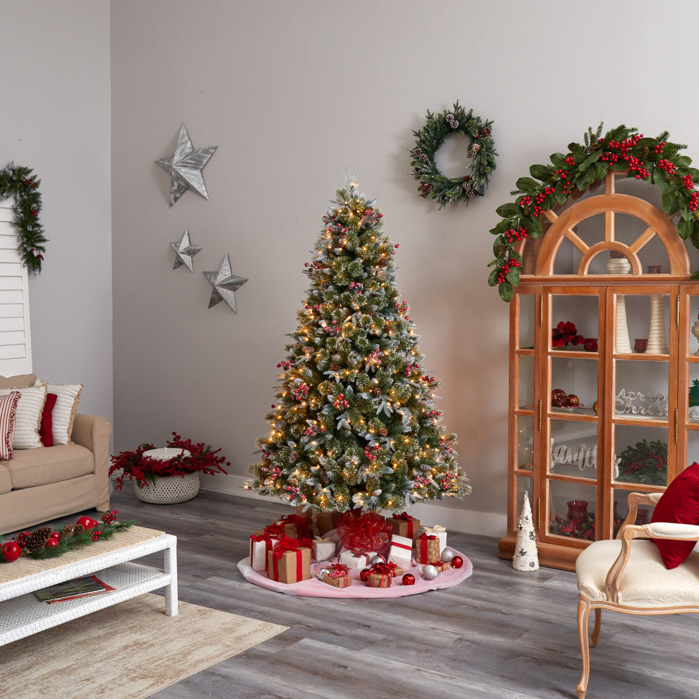 T3032 7.5' Snow Tipped Aspen Spruce Pre-Lit Artificial Christmas Tree