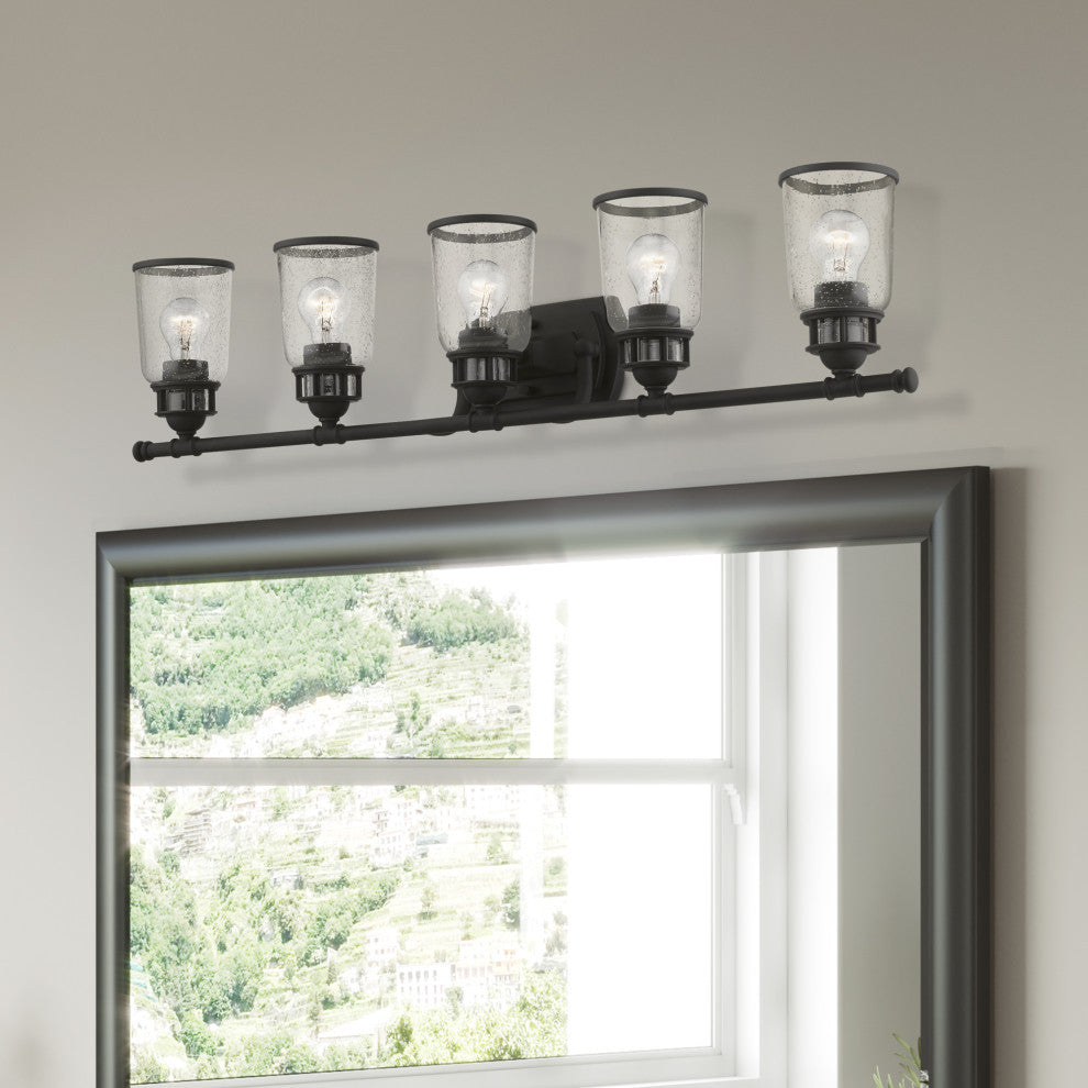 Lawrenceville 5 Light Black Large Vanity Sconce