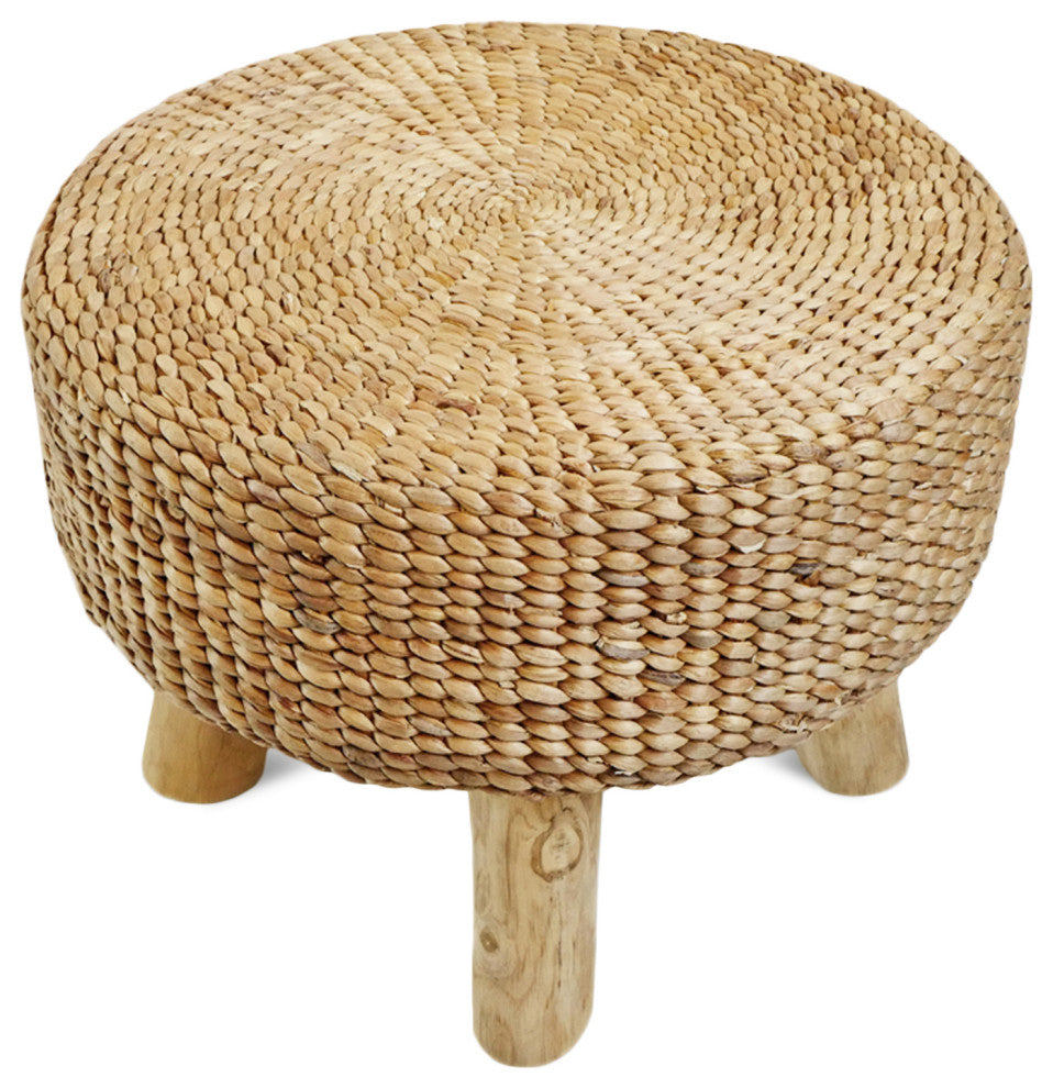 Round Banana Leaf Rope Stool