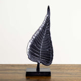 17in. Aluminum Bodhi Leaf Sculpture Decorative Accent