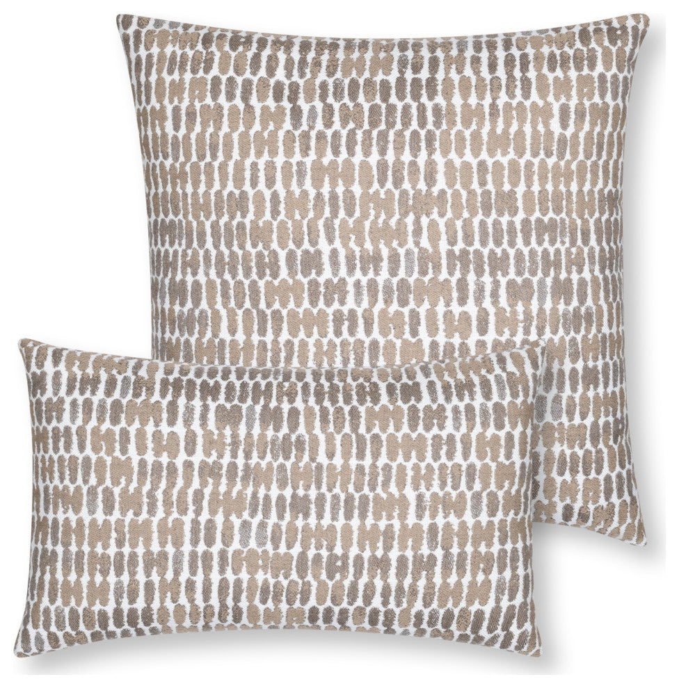 Thumbprint Latte Indoor/Outdoor Performance Pillow, 12" x 20"