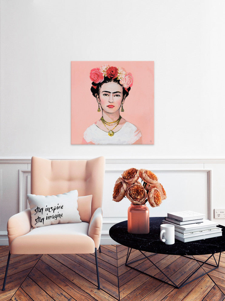 "Eyebrows" Painting Print on Wrapped Canvas, 18"x18"