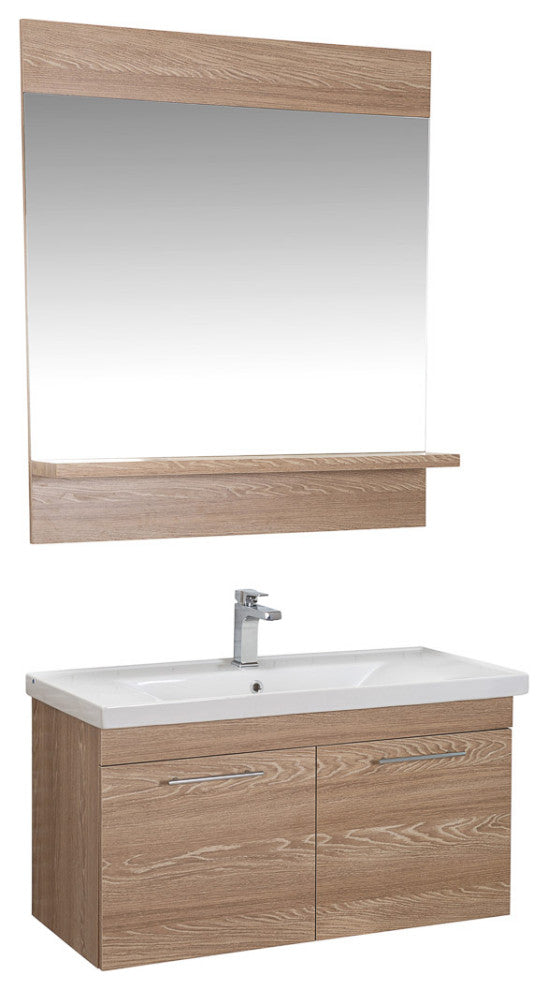 Elio Collection Fawn Bathroom Vanity With Sink, Mirror, Countertop, 40