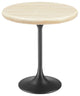 Lippa 20" Round Artificial Travertine Side Table, Black Travertine