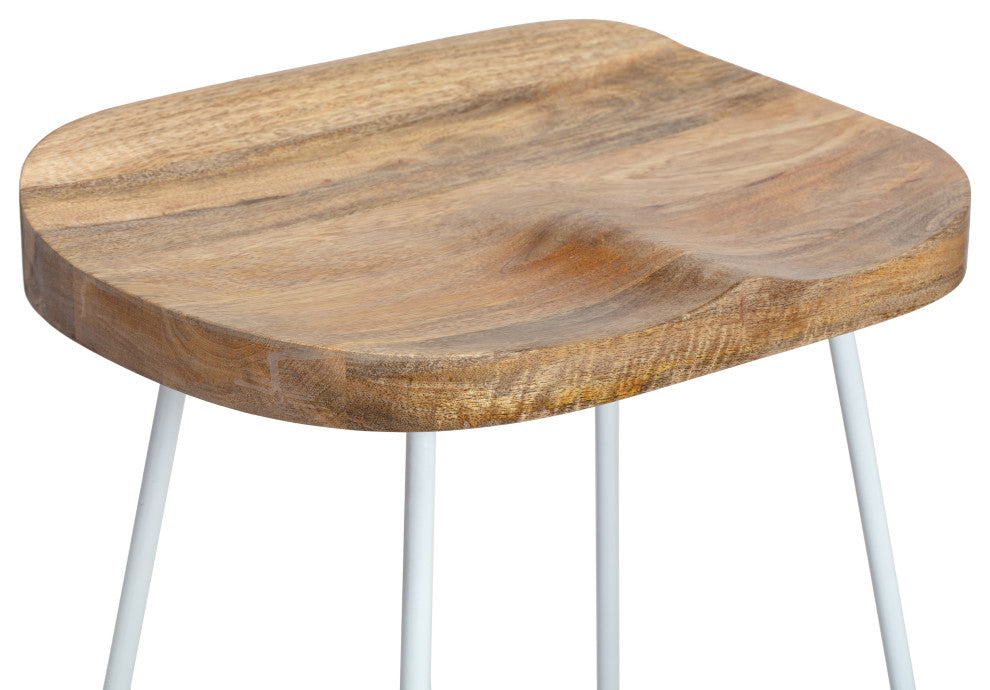 Asher 30" Saddle Seat Bar Stool, Natural