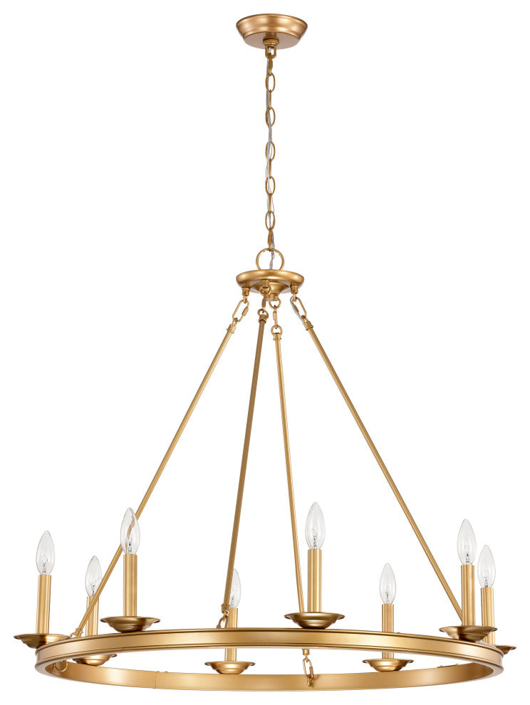 Mia 8-Light Metal Round Chandelier, Glossy Bronze