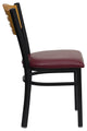 Black Restaurant Chair, Burgundy